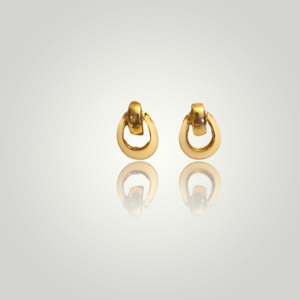 💍3 for $15 - Goldtone Doorknocker shaped Earrings